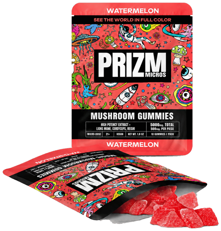 PRIZM Watermelon mushroom gummies bag