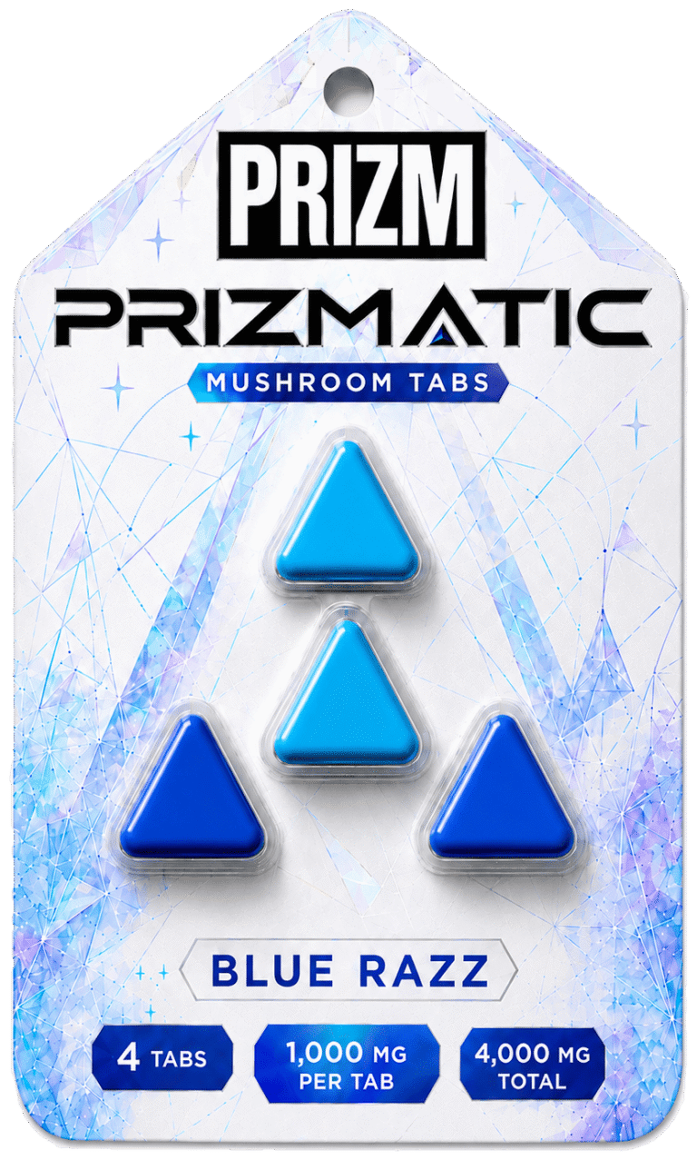 PRIZMATIC Blue Razz mushroom tabs, 4 tabs